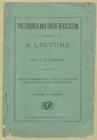 The Church and Irish Revolution' written by Rev. C. F. O'Leary, 1884